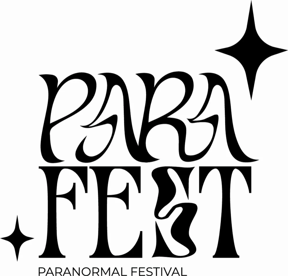 The Paranormal Festival logo, the word PARAFEST in black with four-pointed stars
