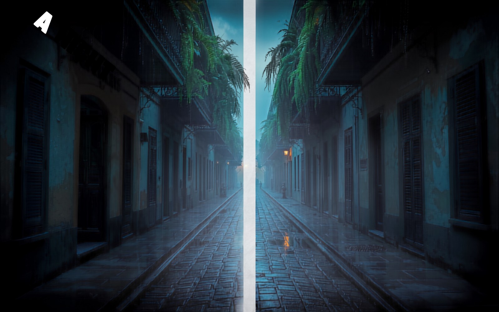 New Orleans nach Einbruch der Dunkelheit